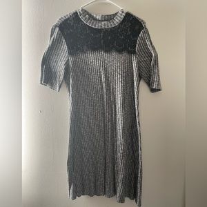 Black and grey lace dress, L punk skater dress
